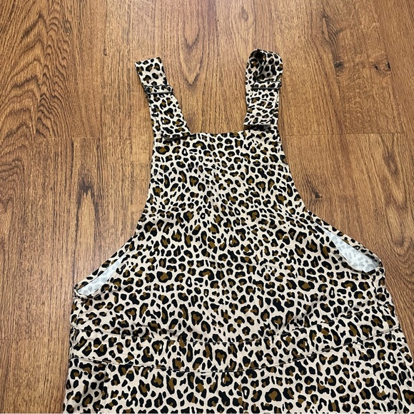 Wildfang Leopard Print Sleeveless Jumpsuit Overalls straight leg wide leg - Picture 3 of 8